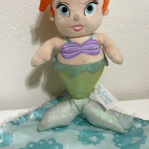 Disney Parks Disney Babies Ariel in a Blanket Plush Doll The Little Mermaid - Picture 6 of 13